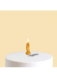 Золотистая свеча для торта в виде фаллоса - 4,5 см. - Сима-Ленд - купить с доставкой в Абакане