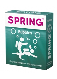 Презервативы SPRING BUBBLES с пупырышками - 3 шт. - SPRING - купить с доставкой в Абакане