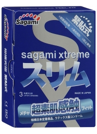 Розовые презервативы Sagami Xtreme FEEL FIT 3D - 3 шт. - Sagami - купить с доставкой в Абакане