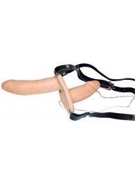 Телесный женский страпон с вагинальной пробкой Strap-On Duo - 15 см. - Orion - купить с доставкой в Абакане