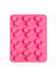 Ярко-розовая силиконовая форма для льда с фаллосами - Сима-Ленд - купить с доставкой в Абакане