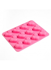 Ярко-розовая силиконовая форма для льда с фаллосами - Сима-Ленд - купить с доставкой в Абакане