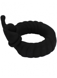 Черное эрекционное виброкольцо Snail с усиками - Eroticon - в Абакане купить с доставкой