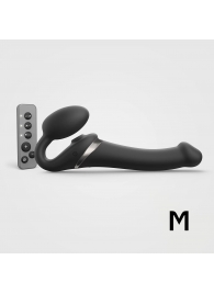 Черный безремневой страпон Multi Orgasm Size M с клиторальной стимуляцией - Strap-on-me - купить с доставкой в Абакане