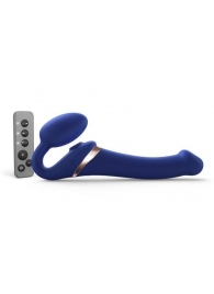 Синий безремневой страпон Multi Orgasm Size M с клиторальной стимуляцией - Strap-on-me - купить с доставкой в Абакане