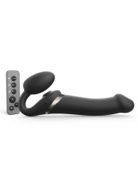 Черный безремневой страпон Multi Orgasm Size L с клиторальной стимуляцией - Strap-on-me - купить с доставкой в Абакане