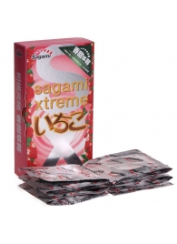 Презервативы Sagami Xtreme Strawberry c ароматом клубники - 10 шт. - Sagami - купить с доставкой в Абакане