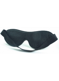 Черная кожаная маска на глаза - БДСМ Арсенал - купить с доставкой в Абакане