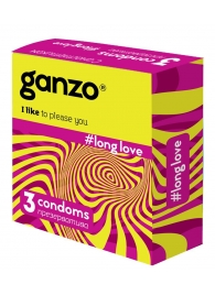 Презервативы с анестетиком для продления удовольствия Ganzo Long Love - 3 шт. - Ganzo - купить с доставкой в Абакане