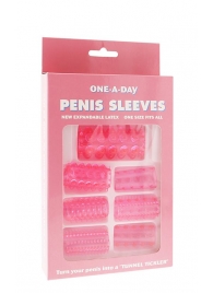 Набор из 7 розовых насадок на пенис ONE-A-DAY PENIS SLEEVES PINK - Seven Creations - в Абакане купить с доставкой
