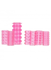 Набор из 7 розовых насадок на пенис ONE-A-DAY PENIS SLEEVES PINK - Seven Creations - в Абакане купить с доставкой
