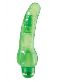Зелёный гелевый вибратор JELLY JOY 7INCH 10 RHYTHMS GREEN - 17,5 см. - Dream Toys