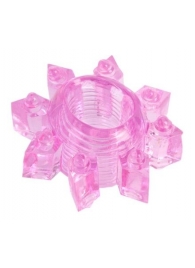 Розовое гелевое эрекционное кольцо-звезда - Toyfa Basic - в Абакане купить с доставкой