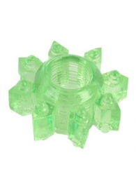Зеленое эрекционное кольцо-звезда - Toyfa Basic - в Абакане купить с доставкой