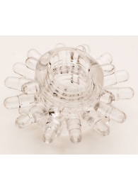 Прозрачное гелевое эрекционное кольцо с шипиками - Toyfa Basic - в Абакане купить с доставкой