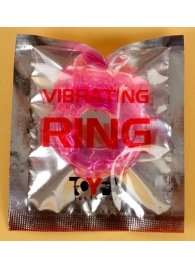Толстое розовое эрекционное кольцо с вибратором - Toyfa Basic - в Абакане купить с доставкой