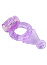 Фиолетовое виброкольцо с хвостом - Toyfa Basic - в Абакане купить с доставкой