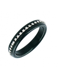 Чёрное эрекционное кольцо со стразами MAGIC DIAMOND - NMC - купить с доставкой в Абакане