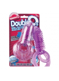 Фиолетовое виброкольцо с подхватом мошонки DOUBLE O 8 PURPLE - Screaming O - в Абакане купить с доставкой
