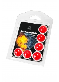 Набор из 6 шариков с массажным маслом Brazilian Balls с охлаждающим и разогревающим эффектом - Secret Play - купить с доставкой в Абакане