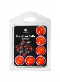 Набор из 6 шариков с массажным маслом Brazilian Balls с ароматом ягод - Secret Play - купить с доставкой в Абакане