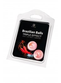 Набор из 2 шариков с массажным маслом Brazilian Balls с тройным эффектом - Secret Play - купить с доставкой в Абакане