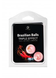 Набор из 2 шариков с массажным маслом Brazilian Balls с тройным эффектом - Secret Play - купить с доставкой в Абакане