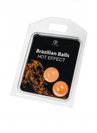 Набор из 2 шариков с массажным маслом Brazilian Balls с разогревающим эффектом - Secret Play - купить с доставкой в Абакане