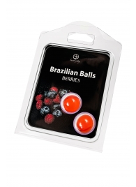 Набор из 2 шариков с массажным маслом Brazilian Balls с ароматом ягод - Secret Play - купить с доставкой в Абакане