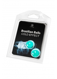 Набор из 2 шариков с массажным маслом Brazilian Balls с охлаждающим эффектом - Secret Play - купить с доставкой в Абакане