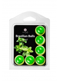 Набор из 6 шариков с массажным маслом Brazilian Balls с ароматом мяты - Secret Play - купить с доставкой в Абакане