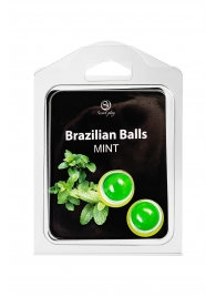 Набор из 2 шариков с массажным маслом Brazilian Balls с ароматом мяты - Secret Play - купить с доставкой в Абакане