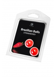 Набор из 2 шариков с массажным маслом Brazilian Balls с ароматом клубники - Secret Play - купить с доставкой в Абакане