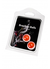 Набор из 2 шариков с массажным маслом Brazilian Balls с ароматом вишни - Secret Play - купить с доставкой в Абакане