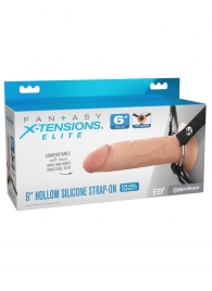 Полый страпон на ремнях 6’’ Hollow Silicone Strap-on - Pipedream - купить с доставкой в Абакане