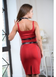Черно-серебристая портупея-юбка plus size с цепочками - БДСМ Арсенал - купить с доставкой в Абакане