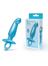 Голубая анальная пробка для массажа простаты Hither Silicone Prostate Plug - 14,3 см. - b-Vibe - в Абакане купить с доставкой