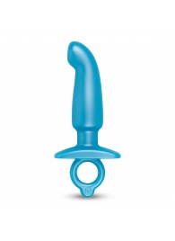 Голубая анальная пробка для массажа простаты Hither Silicone Prostate Plug - 14,3 см. - b-Vibe - в Абакане купить с доставкой