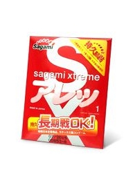 Утолщенный презерватив Sagami Xtreme FEEL LONG с точками - 1 шт. - Sagami - купить с доставкой в Абакане