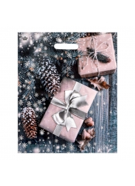 Новогодний пакет с принтом в виде подарков и вырубной ручкой (45х38 см) - Сима-Ленд - купить с доставкой в Абакане