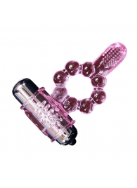 Розовое эрекционное кольцо с вибростимуляцией клитора Baile - Baile - в Абакане купить с доставкой