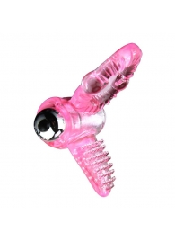 Эрекционное кольцо с вибростимулятором клитора в форме язычка - Baile - в Абакане купить с доставкой