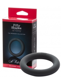 Тёмно-серое кольцо для пениса A Perfect O - Fifty Shades of Grey - в Абакане купить с доставкой