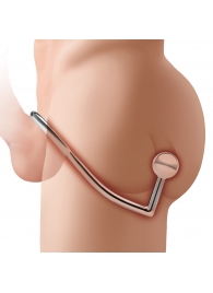 Кольцо на пенис с анальным стимулятором Stainless Steel Anal Hook   Cock Ring - BlueLine - в Абакане купить с доставкой