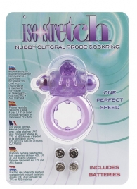 Фиолетовое эрекционное кольцо с вибрацией и рельефным язычком NUBBY CLITORAL PROBE COCKRING - Seven Creations - в Абакане купить с доставкой