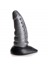 Серый фантазийный фаллоимитатор Beastly Tapered Bumpy Silicone Dildo - 21 см. - XR Brands