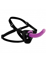 Лиловый поясной страпон Navigator Silicone G-Spot Dildo with Harness - 17,8 см. - XR Brands - купить с доставкой в Абакане