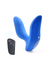 Синий вибромассажер простаты 3,5’’ Remote Control Curve P-spot Massager - 12 см. - Erokay - в Абакане купить с доставкой