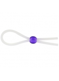 Прозрачное лассо с фиолетовой бусиной SILICONE COCK RING WITH BEAD LAVENDER - NMC - в Абакане купить с доставкой