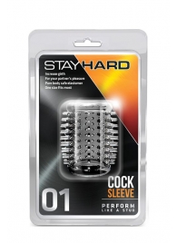 Прозрачная насадка с шипами STAY HARD COCK SLEEVE 01 CLEAR - Blush Novelties - в Абакане купить с доставкой